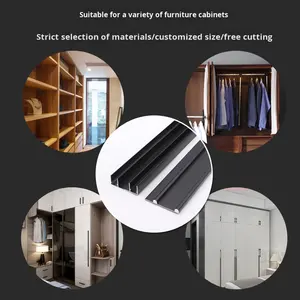 Accessoires de roulettes coulissantes supérieures/inférieures en alliage d'aluminium pour <span class=keywords><strong>porte</strong></span> <span class=keywords><strong>coulissante</strong></span> sans rail de <span class=keywords><strong>placard</strong></span> de salon moderne, souples - Product Image 4