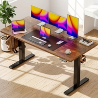 Bureau debout commercial en bois vintage avec cadre en fer, réglable en hauteur, durable