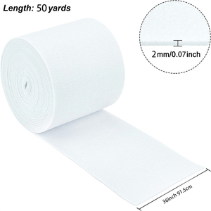Tissu en feutre blanc non tissé pour coussin, bricolage, couture patchwork, épaisseur 2mm, <span class=keywords><strong>36</strong></span> "<span class=keywords><strong>X</strong></span> 50y - Product Image 2