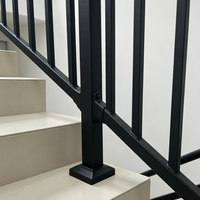 Rampe d'escalier en aluminium DIY réglable, résistante à la rouille, design rustique, garde-corps personnalisé pour escalier de villa extérieur/intérieur, OEM ODM