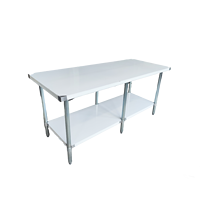 Commerciële keuken roestvrijstalen werktafel NSF gecertificeerd gepolijste afwerking verstelbare poten onderste plank handgemaakt