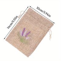 Petite pochette d'emballage écologique pour bijoux en jute brodée arôme lavande Sac cadeau en toile de jute imprimé avec logo personnalisé avec cordon de serrage