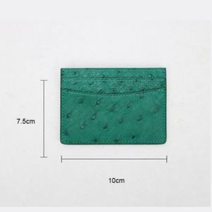 Cartera De Hombres Custom design minimalista di lusso <span class=keywords><strong>in</strong></span> vera <span class=keywords><strong>pelle</strong></span> di struzzo porta carte <span class=keywords><strong>uomo</strong></span> donna Business Mini Card Case - Product Image 3