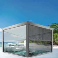 Pergola motorisée intelligente avec commande à distance par application, toit bioclimatique 3x3 3x4m, imperméable, pour jardin, cour, hôtel, piscine