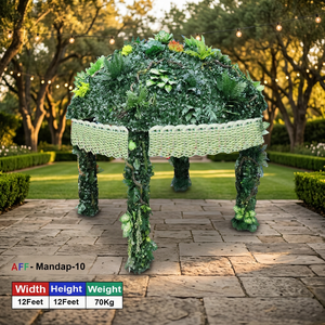 Pabellón Redondo Artificial de Plástico Verde para Uso en Exteriores - Product Image 2