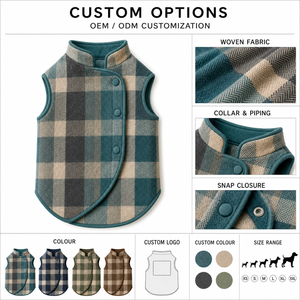 Chaleco para Perro de Mezcla de Algodón a Cuadros, Estilo Clásico Transpirable para Otoño - Product Image 2
