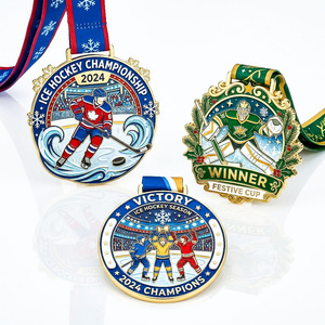 Medaglie Sportive in <span class=keywords><strong>Lega</strong></span> di Zinco Pressofuso Personalizzate per Campionati Hockey, Prezzo di Fabbrica all'Ingrosso - Product Image 1