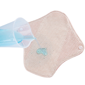 Serviette hygiénique lavable en pur <span class=keywords><strong>coton</strong></span>, 180 mm, <span class=keywords><strong>coton</strong></span> biologique, réutilisable, pour les règles, la leucorrhée et la protection contre les pertes urinaires légères - Product Image 3
