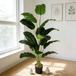 Palmier Areca d'intérieur artificiel en PVC souple, avec feuillage adhésif facile à poser, style Arbre de la Fortune, aspect haut de gamme, 100-200 cm, pour mariage - Product Image 2
