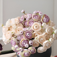 Roze Ranunculus bos kunstbloemenboeket zijden bloemstuk voor bruiloft fotografie huisdecoratie bruidsaccessoire