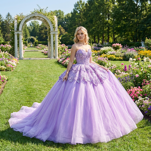 Vestidos de Quinceañera Dy6941 para Adolescentes, Vestidos de Fiesta para Chicas, con Encaje Floral en la Espalda y Cordones, Jancember - Product Image 1