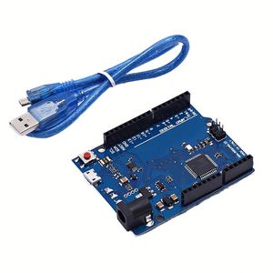 โมดูลไมโครคอนโทรลเลอร์ ATMEGA32U4 พร้อมสายเคเบิลข้อมูล บอร์ดสีน้ำเงิน บอร์ดพัฒนา Leonardo R3 - Product Image 1