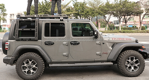 Porte-bagages de toit en <span class=keywords><strong>acier</strong></span> 4x4 avec plateau à bagages LED et échelle pour Jeep Wrangler JL 2018 4 portes, capacité de 300 kg - Product Image 2