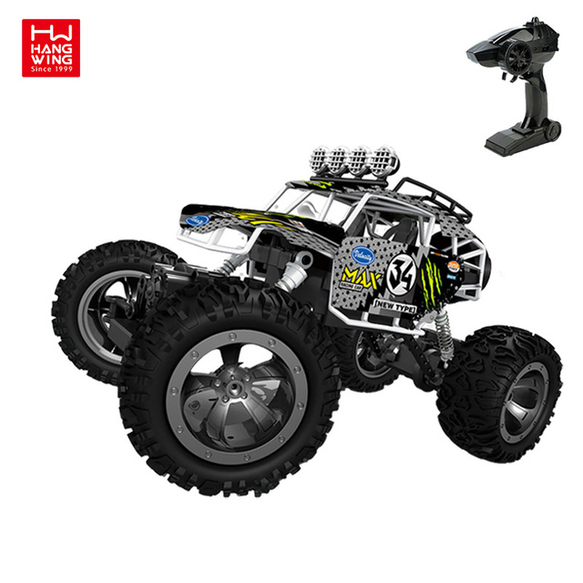 HW 1:10 Scale 4WD Rock Crawler 2.4Ghz RC Off Road Truck All-Terrain Electric Climbing Car with Large Tires Toy Gift for Kids