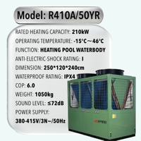 Pompe à chaleur air-eau pour piscine de 50YR/210kW à capacité maximale, COP6.0, anti-choc, en titane, pour complexe hôtelier, parc aquatique, chauffe-eau pour piscine