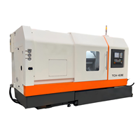 Tour CNC à banc incliné horizontal TCK63, certification CE, machine de tournage et de fraisage multifonctionnelle robuste, à broche unique pour