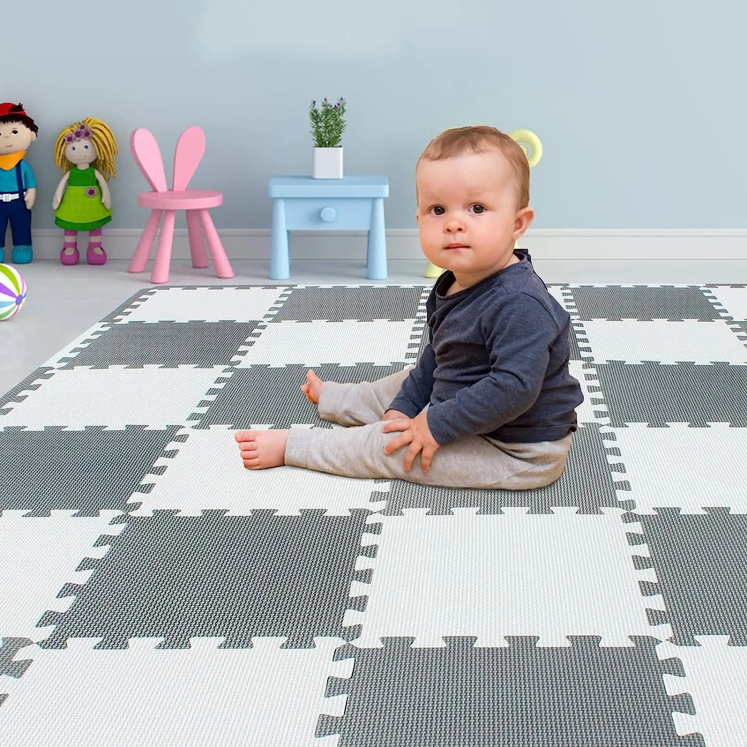 HONLOY Non toxique 30X30 bébé ramper mousse tapis de jeu bébé tapis de jeu infantile activité Gym enfants tapis de sol