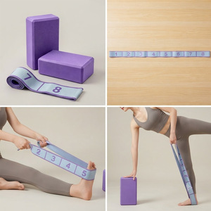 Ensemble de blocs de yoga et de bandes de résistance en EVA, aide au yoga pour les exercices d'étirement et l'entraînement au yoga - Product Image 3