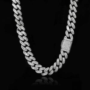Designer Hip Hop Bling Moissanite Prong Cuban <b>Chain</b> 925 Sterling Silver Custom <b>Iced</b> <b>Out</b> Cuban Necklace VVS1 Tester Pass - Product Image 5