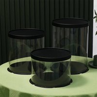 Boîte à gâteau transparente, boîte à gâteau avec couvercle en papier pour l'emballage de pâtisserie