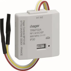 TRM702A compatibile con il modulo radio Hagers KNX Quicklink, 2 ingressi batteria - Product Image 1