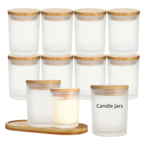Nuovissimo Barattolo in <span class=keywords><strong>Vetro</strong></span> Decorativo per Candele con Coperchio in Legno <span class=keywords><strong>di</strong></span> Bambù, Personalizzabile e Colorato - Product Image 1