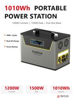 Centrale Électrique Portable OEM 1200W/1500W 1010Wh, Générateur Solaire à Onde Sinusoïdale Pure pour Camping, Voyage, VR et Urgences