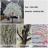 OH ARTS Arbre artificiel de fleurs de cerisier en soie rose Sakura, décoration de mariage, centre de table intérieur/extérieur, fleur artificielle