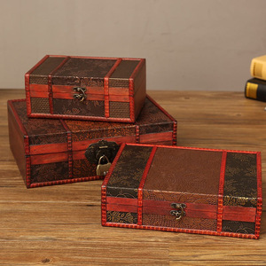 Boîte de rangement en bois de style rétro chinois avec serrure pour bijoux et cosmétiques, organisateur de bureau, boîte à accessoires de photographie - Product Image 3