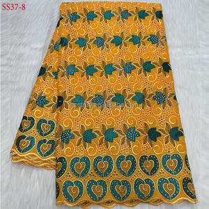 SS37 Tissu Voile 100 Africaine <span class=keywords><strong>suisse</strong></span> Voile nigérian lacets tissu haute qualité brodé lacets africains pour robes de mariée - Product Image 5