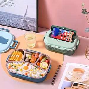 Custom print four compartment food bento lunch box with logo
