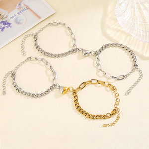 Custom Luxury 316L Stainless Steel Women's Fashion Bracelet & <b>Bangles</b> Bf And Gf Bracelet Magnetic Heart <b>for</b> Women <b>Men</b> - Product Image 1