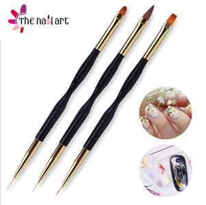 Juego de Pinceles para Pintar Uñas con Mango de Madera, Pincel Ovalado de Metal con Pelo Sintético para Diseño de Arte de Uñas y Manicura - Product Image 1