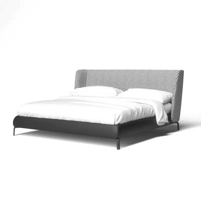 Conjunto de cama king size de 1,8 m com tecido de correias de andorinha para quarto de design moderno de marca italiana