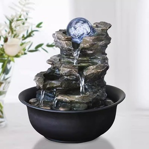 <span class=keywords><strong>Fontaine</strong></span> d'eau rotative Feng Shui pour bureau, décoration de bureau, cascade de pierres, résine, <span class=keywords><strong>fontaine</strong></span> d'eau de table pour la maison et le bureau, directement de l'usine - Product Image 2