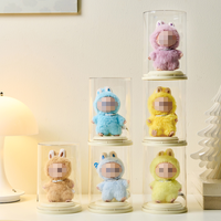 En stock, vente en gros directe d'usine, boîte de rangement empilable ronde pour animaux en peluche, figurines d'action en peluche, vitrine avec crochet
