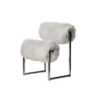 Chaise de Loisirs Moderne en Laine avec Cadre en Acier Inoxydable, Villa, Salon, Canapé de Luxe, Chaise de Décoration pour Hôtel Restaurant