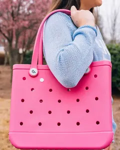 Moda impermeable mujer gran cesta de la compra bolsas playa silicona Bogg EVA bolso de mano monedero Eco Jelly Candy señora bolsos