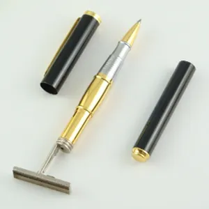 novelties personalized business gift pen corporate stylo metal ballpoint self-inking stamp pen stamp seal ball pen