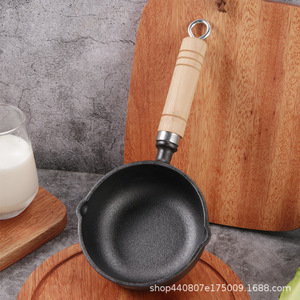 <b>Cast</b> Iron Mini Fry <b>Pan</b> 11 Cm Nonstick Round For Home Cooking Pancake Egg <b>Pan</b> With Wooden Handle - Product Image 5