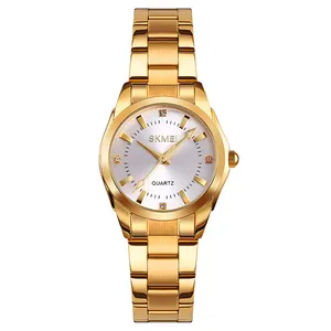 Skmei Custom Women Luxury Stainless Steel 24 18k Gold Watches Quartz Watch
