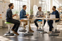 Tabouret ergonomique pour adultes, chaise de bureau réglable en hauteur pour le télétravail