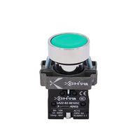 Bouton-poussoir industriel encastré 12V CC IP65 10A 22mm avec LED, étanche, à rappel par ressort, en métal, électronique