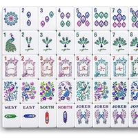 Violet 4 couches N° 32 Mahjong américain en acrylique, nouveau modèle Paon, portable, pour jeu à la main à domicile