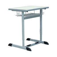 Bureau d'étudiant simple à pied en T, mobilier scolaire moderne en MDF pour étudiant