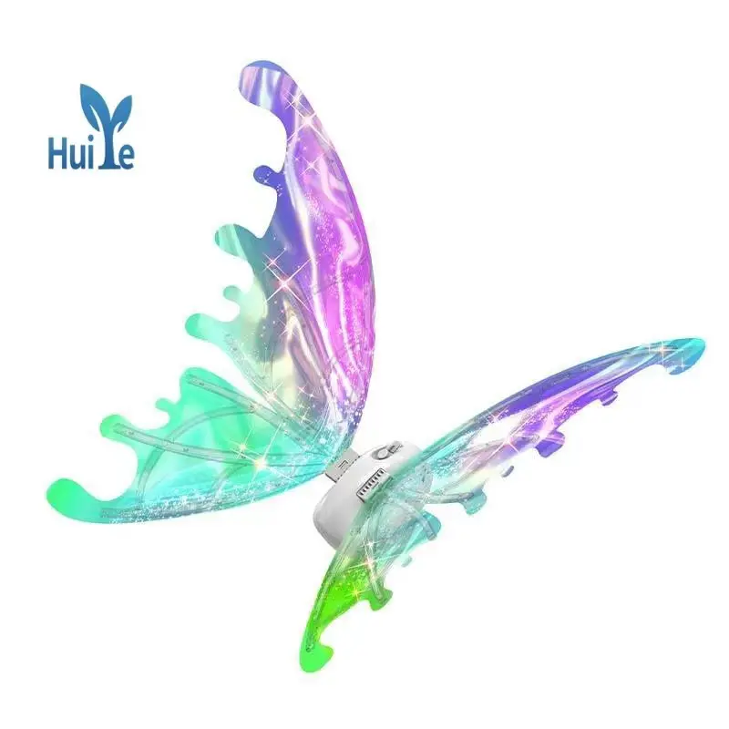 Huiye bricolage assemblage fée ailes électriques électrique lueur ange lumières LED ailes jouets habiller décorations de fête ailes jouets pour enfants