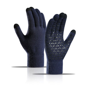 2024 <span class=keywords><strong>pas</strong></span> <span class=keywords><strong>cher</strong></span> hiver hommes femmes en peluche Jacquard tricot gants extérieur écran tactile chaud anti-dérapant gants pour vélo équitation - Product Image 2