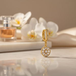 Pendientes colgantes de Plata de Ley 925 con diseño de flor y piedra de circón, joyería hecha a mano turca, venta al por mayor - Product Image 2