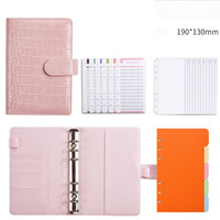 Classeur de luxe en cuir PU A5 A6 avec logo personnalisé planificateur de carnet de notes Budget pour étudiants avec enveloppe pour la monnaie