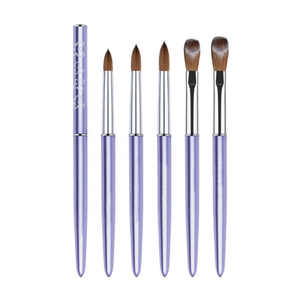 Pinceau à ongles en acrylique violet avec manche en acrylique, 100% poils de Kolinsky purs, personnalisation, poudre acrylique pour nail art, pinceau de manucure - Product Image 1